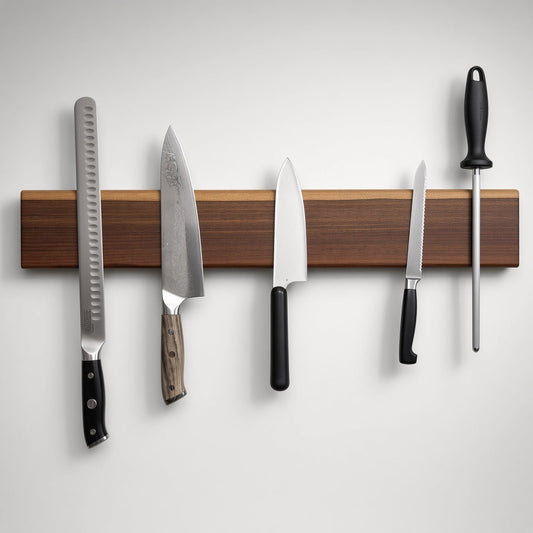 Handcrafted Magnetic Knife Rack Picana Live Edge #2 - White Oaks Woodworking