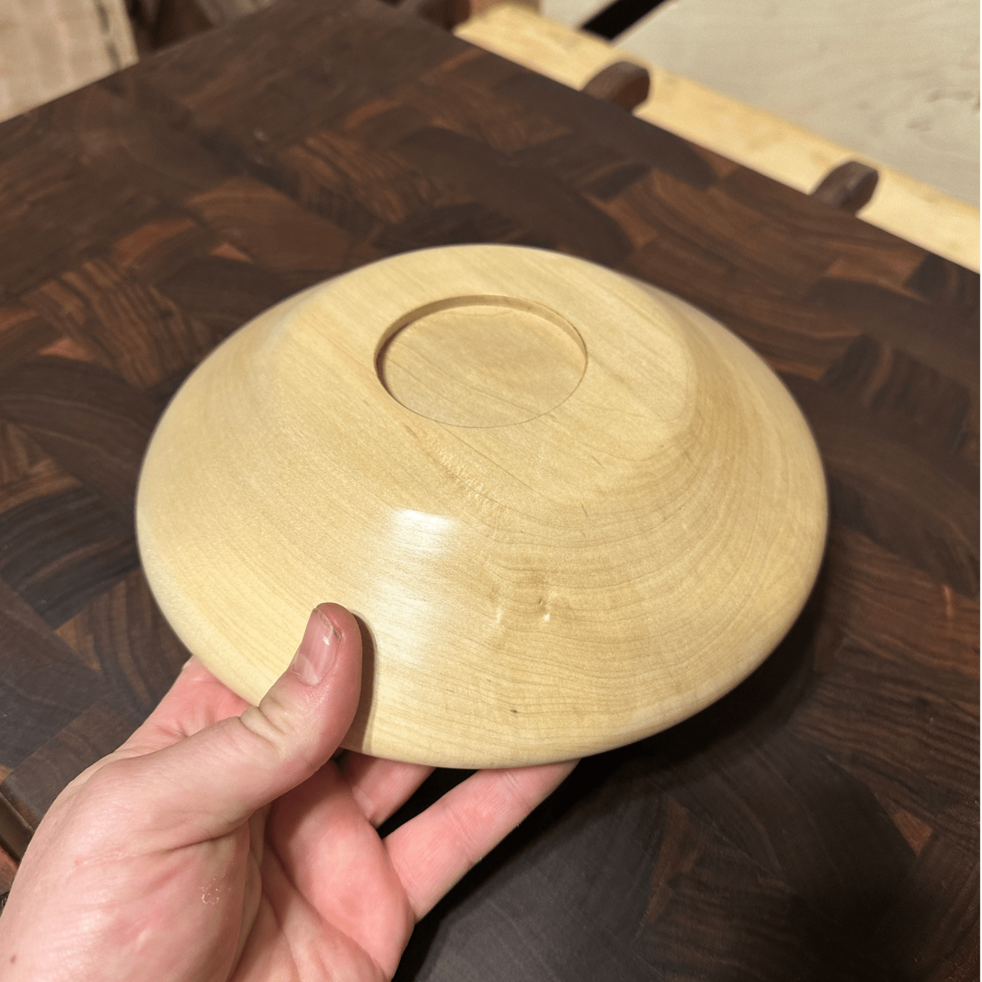 Handcrafted Maple Wood Bowl - White Oaks Woodworking