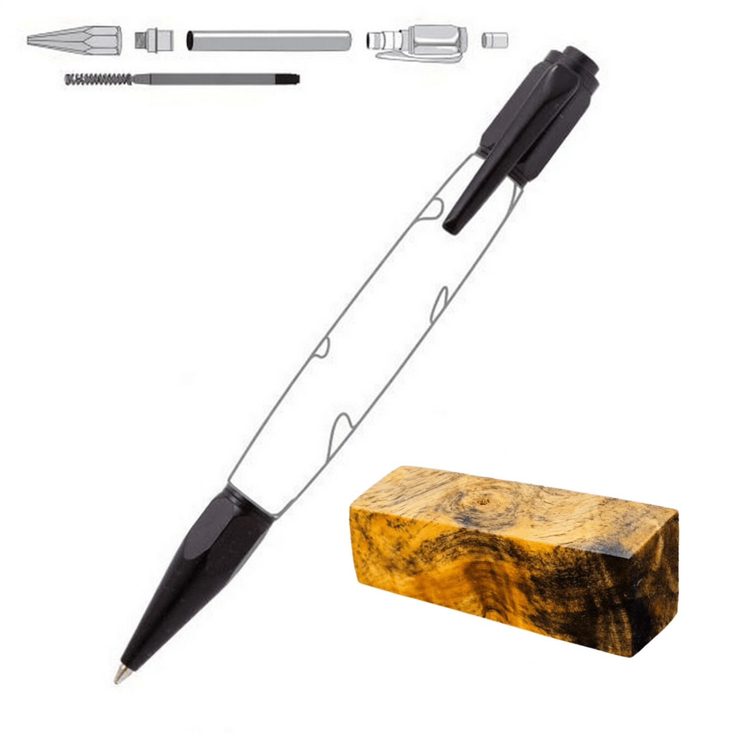 Vertex Click Pen - White Oaks Woodworking