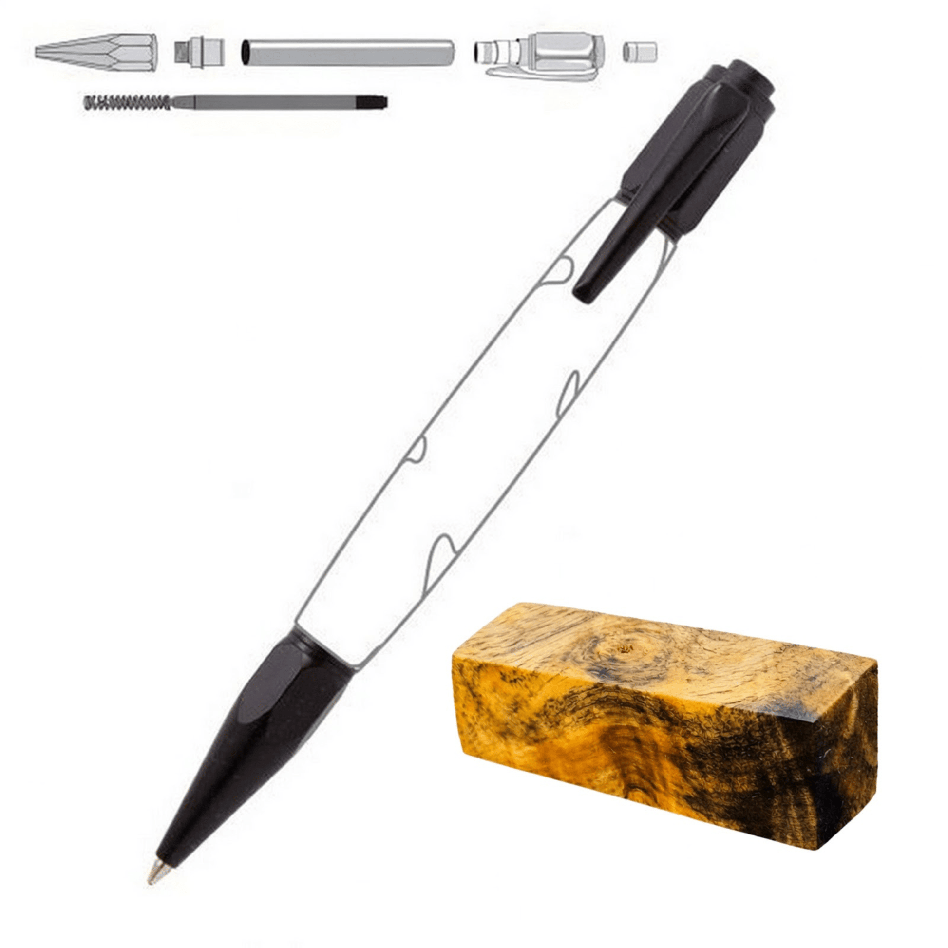 Vertex Click Pen - White Oaks Woodworking