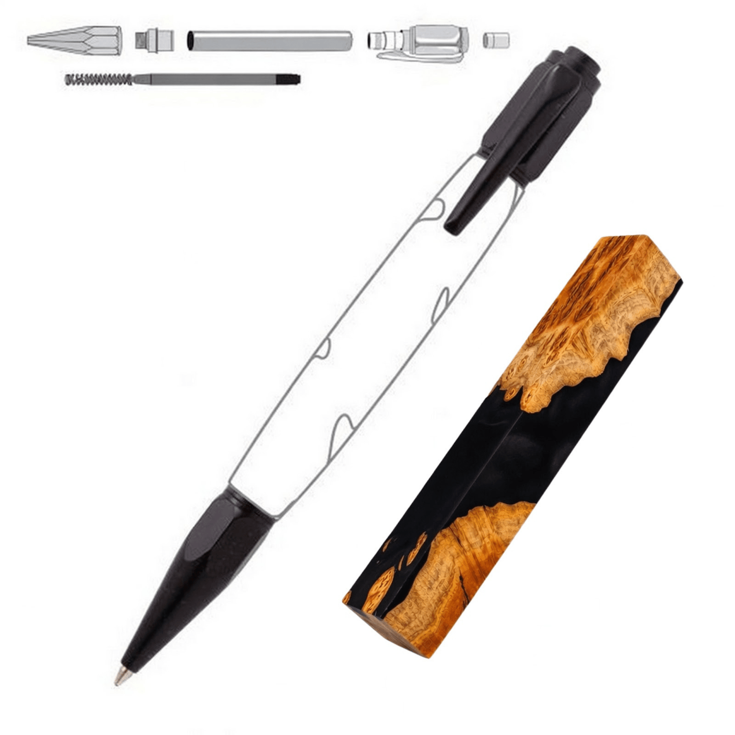 Vertex Click Pen - White Oaks Woodworking