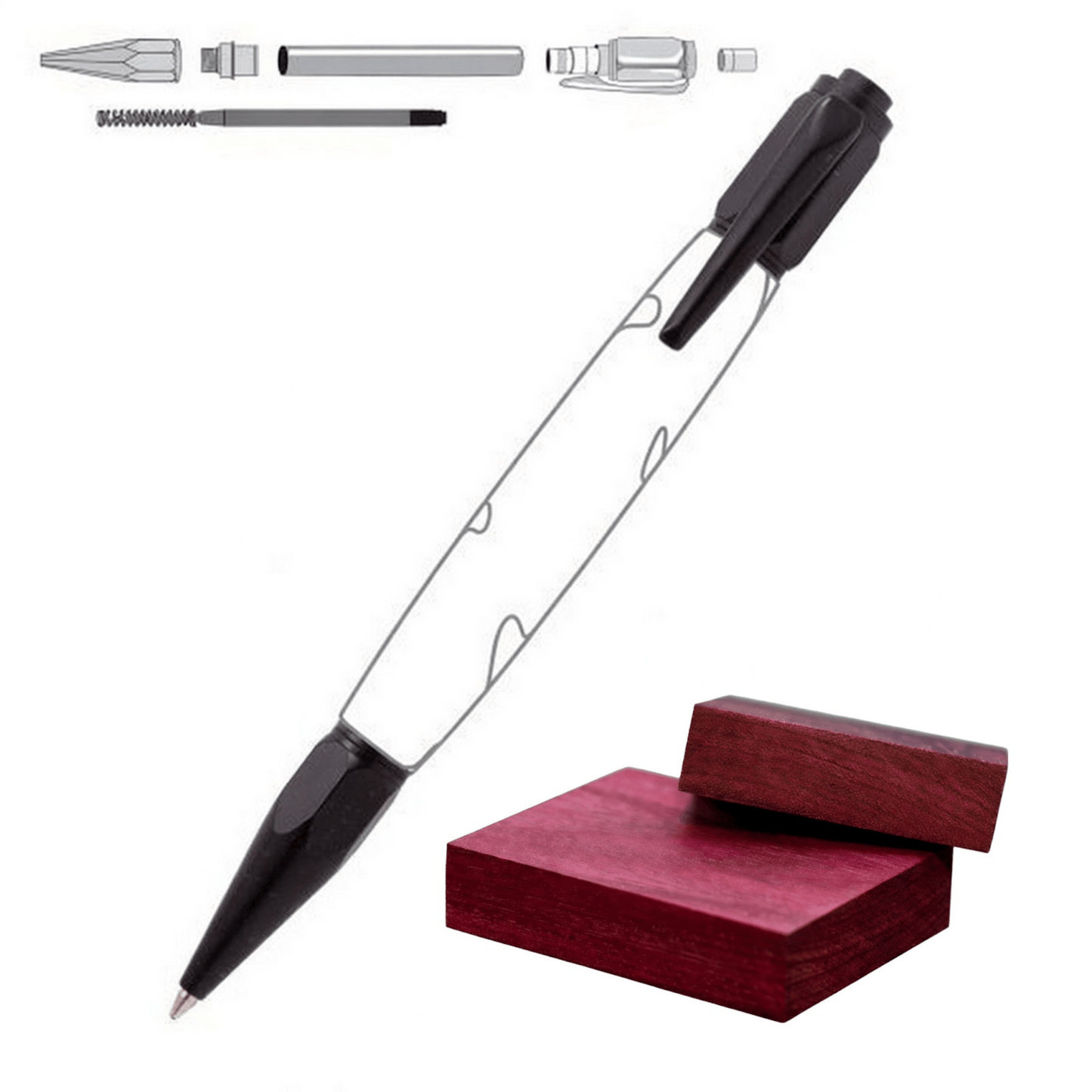 Vertex Click Pen - White Oaks Woodworking