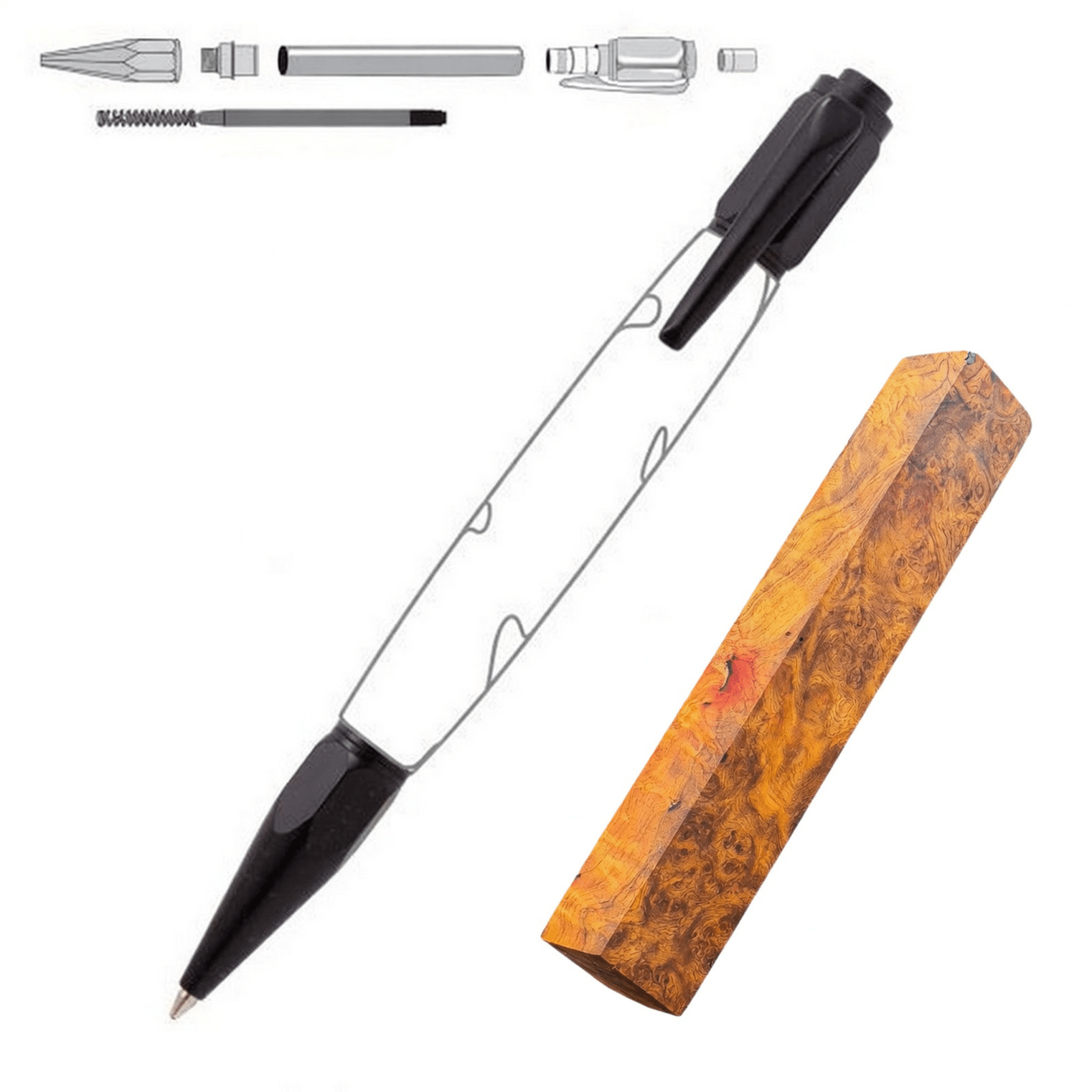 Vertex Click Pen - White Oaks Woodworking