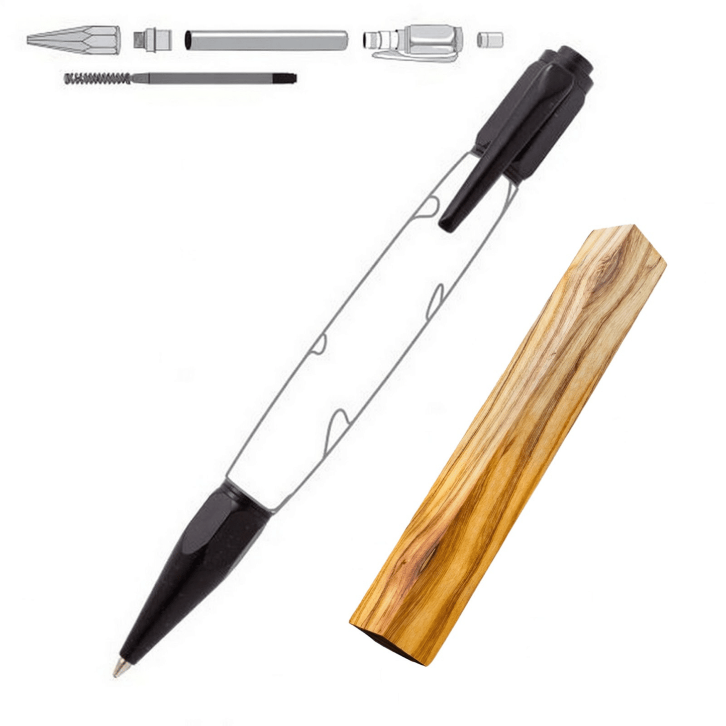 Vertex Click Pen - White Oaks Woodworking