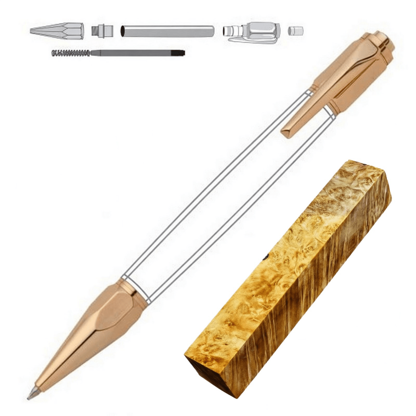 Vertex Click Pen - White Oaks Woodworking