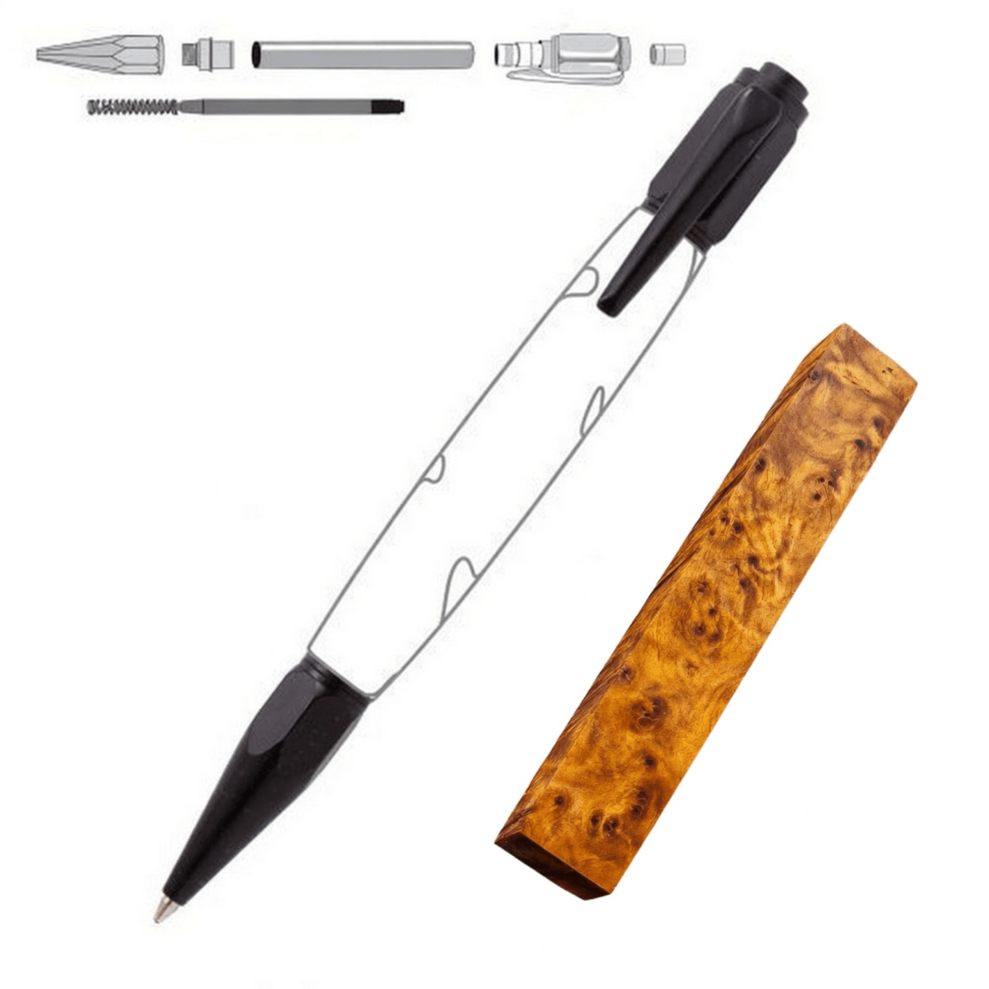 Vertex Click Pen - White Oaks Woodworking