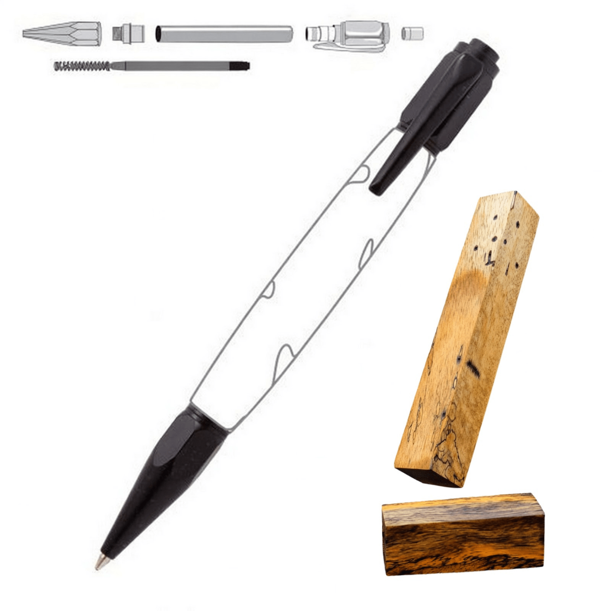Vertex Click Pen - White Oaks Woodworking