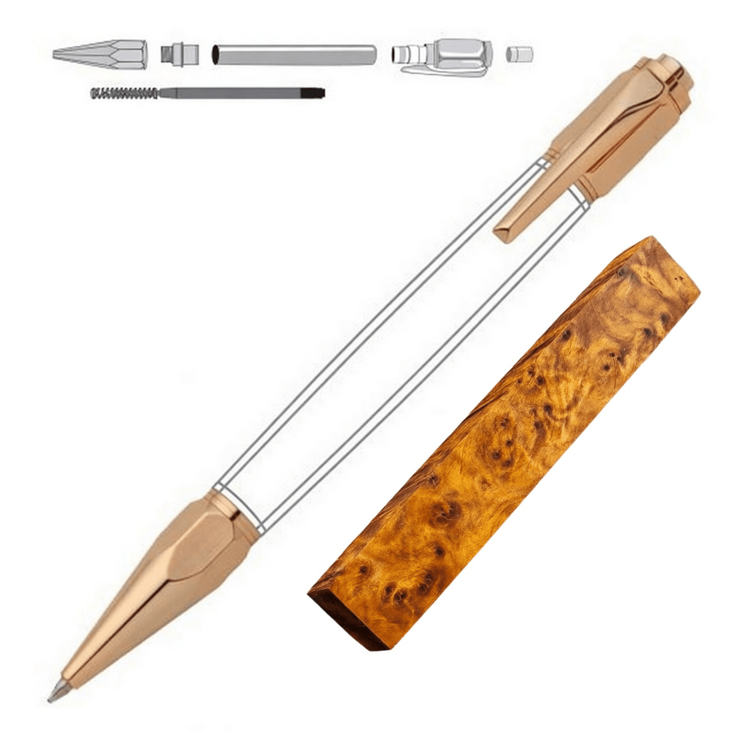 Vertex Click Pen - White Oaks Woodworking
