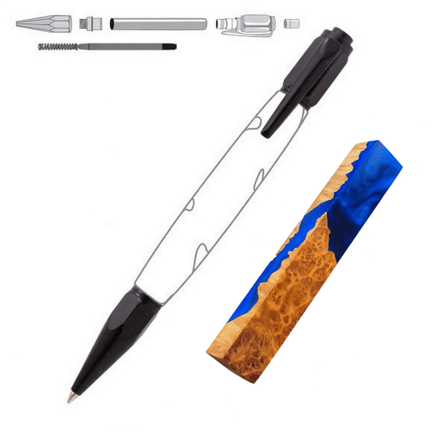 Vertex Click Pen - White Oaks Woodworking