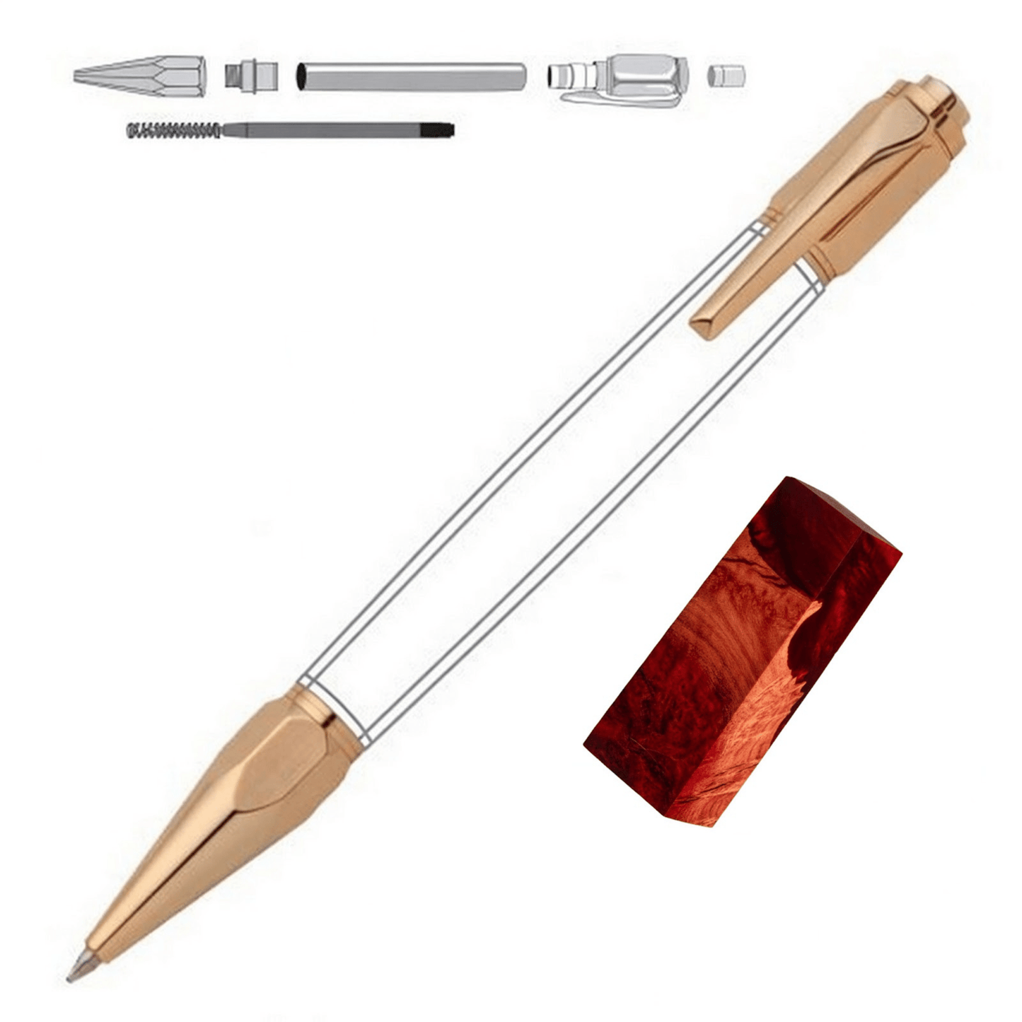 Vertex Click Pen - White Oaks Woodworking