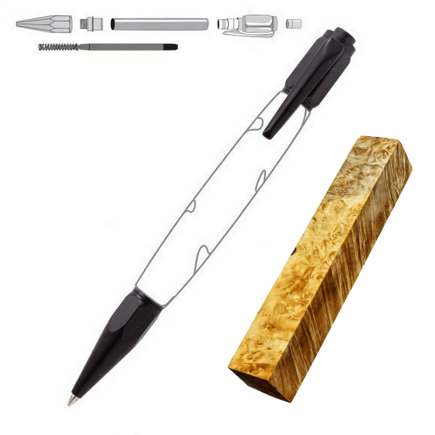 Vertex Click Pen - White Oaks Woodworking