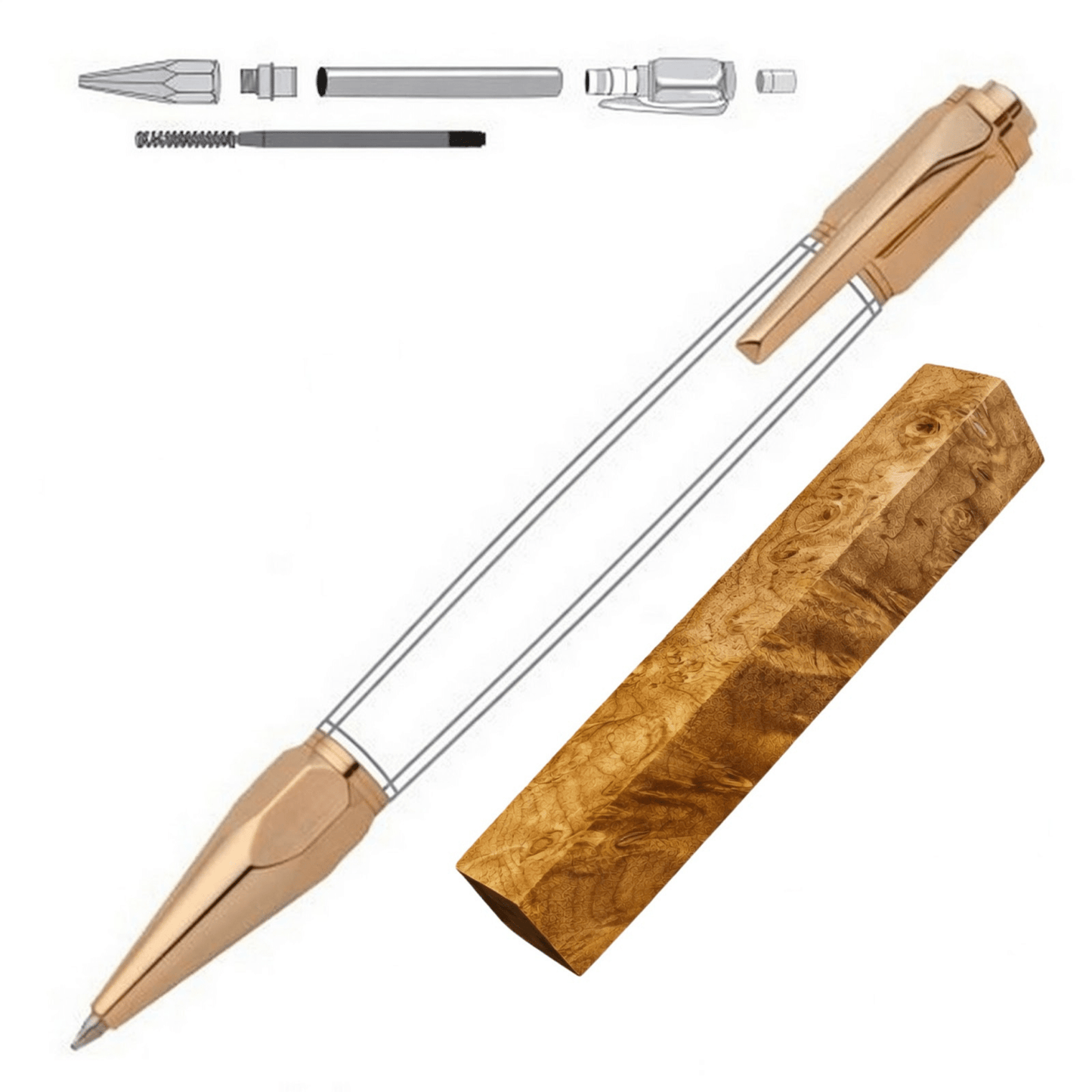 Vertex Click Pen - White Oaks Woodworking