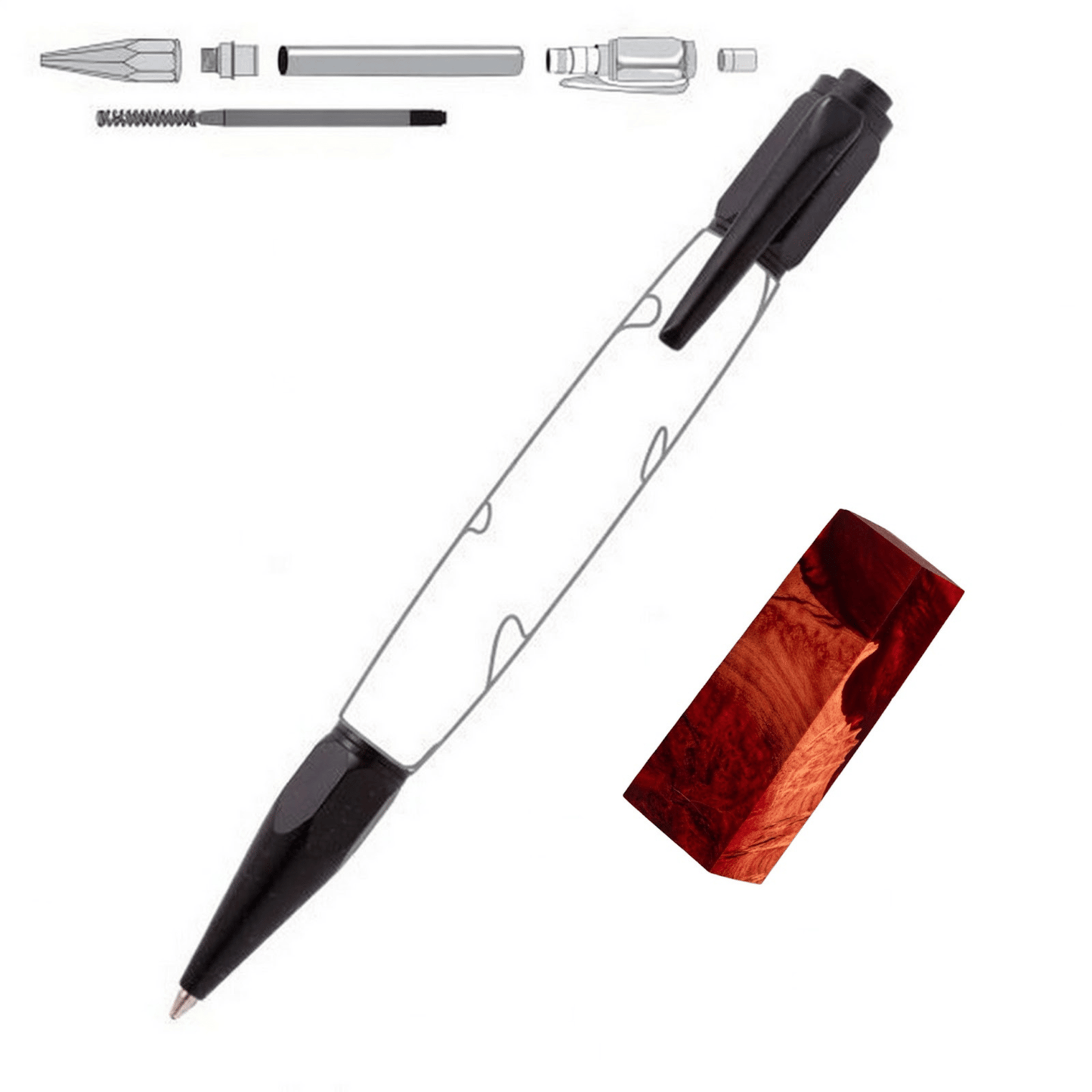 Vertex Click Pen - White Oaks Woodworking
