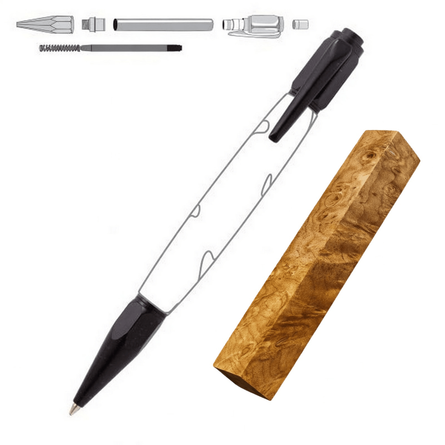 Vertex Click Pen - White Oaks Woodworking