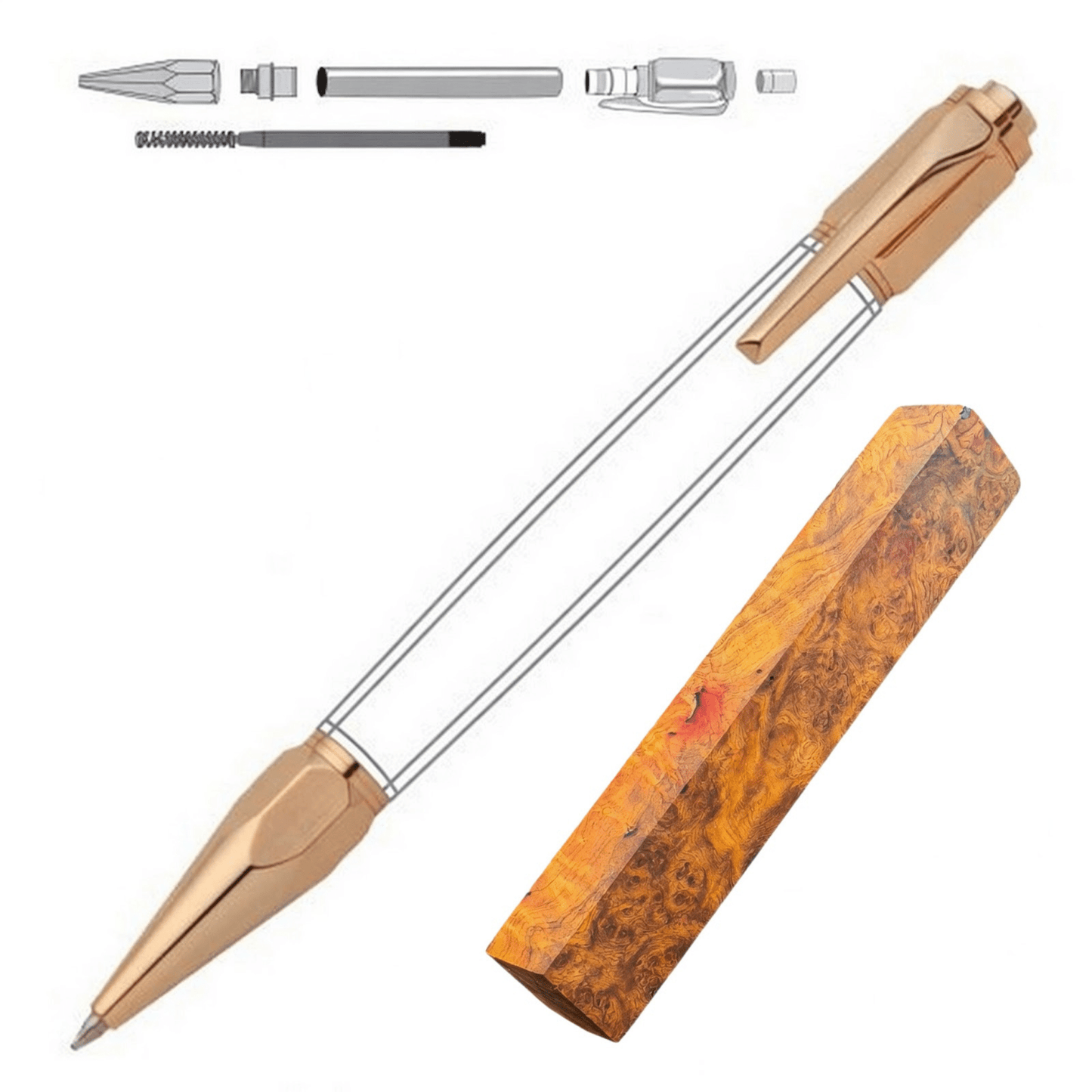 Vertex Click Pen - White Oaks Woodworking