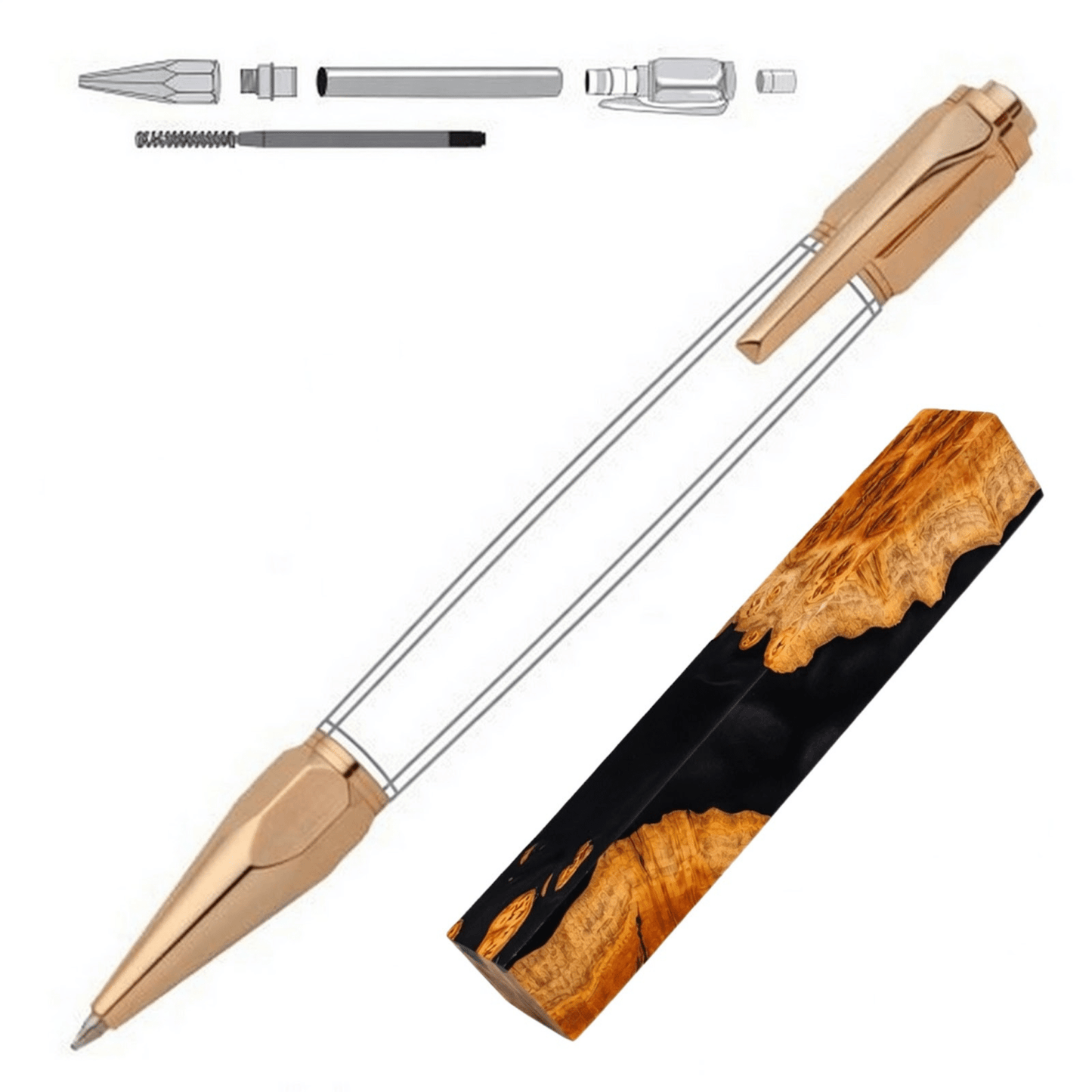 Vertex Click Pen - White Oaks Woodworking