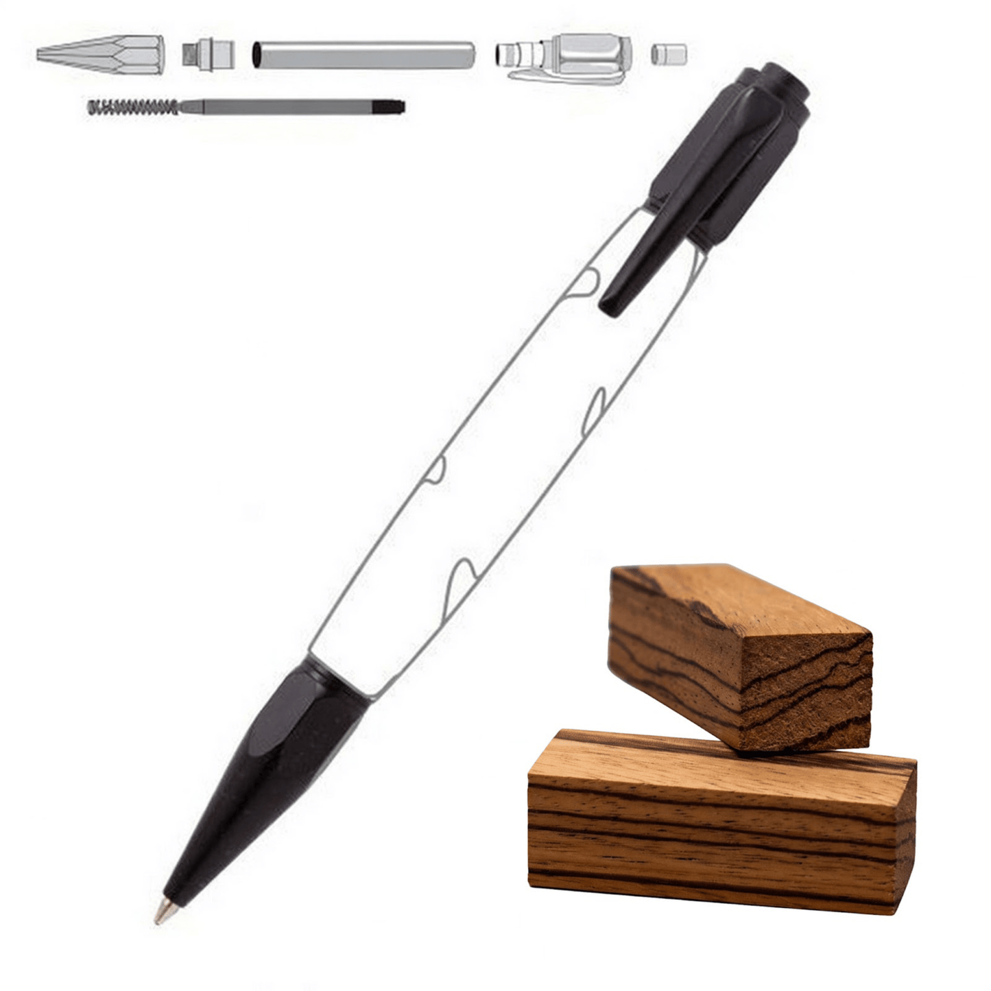 Vertex Click Pen - White Oaks Woodworking