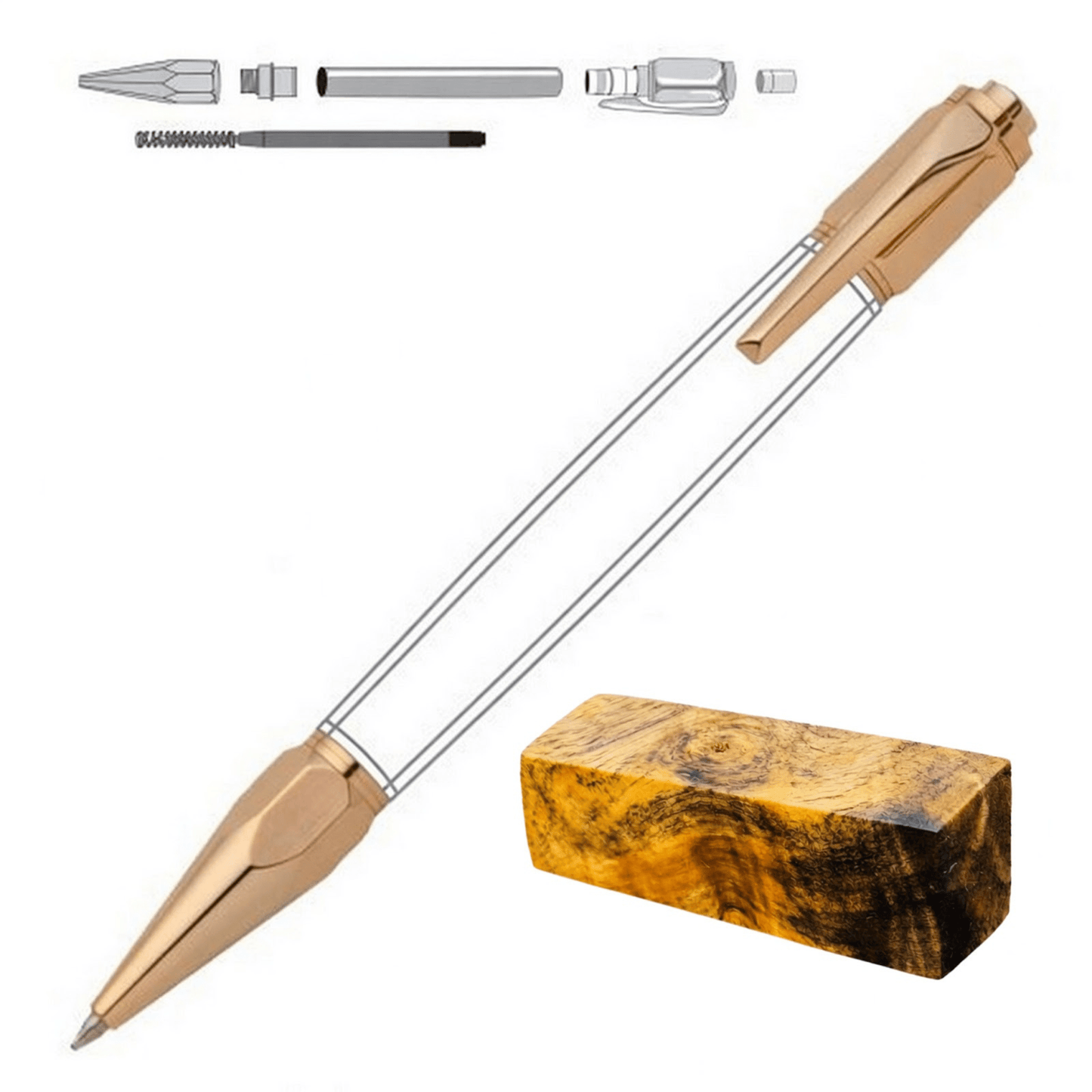 Vertex Click Pen - White Oaks Woodworking