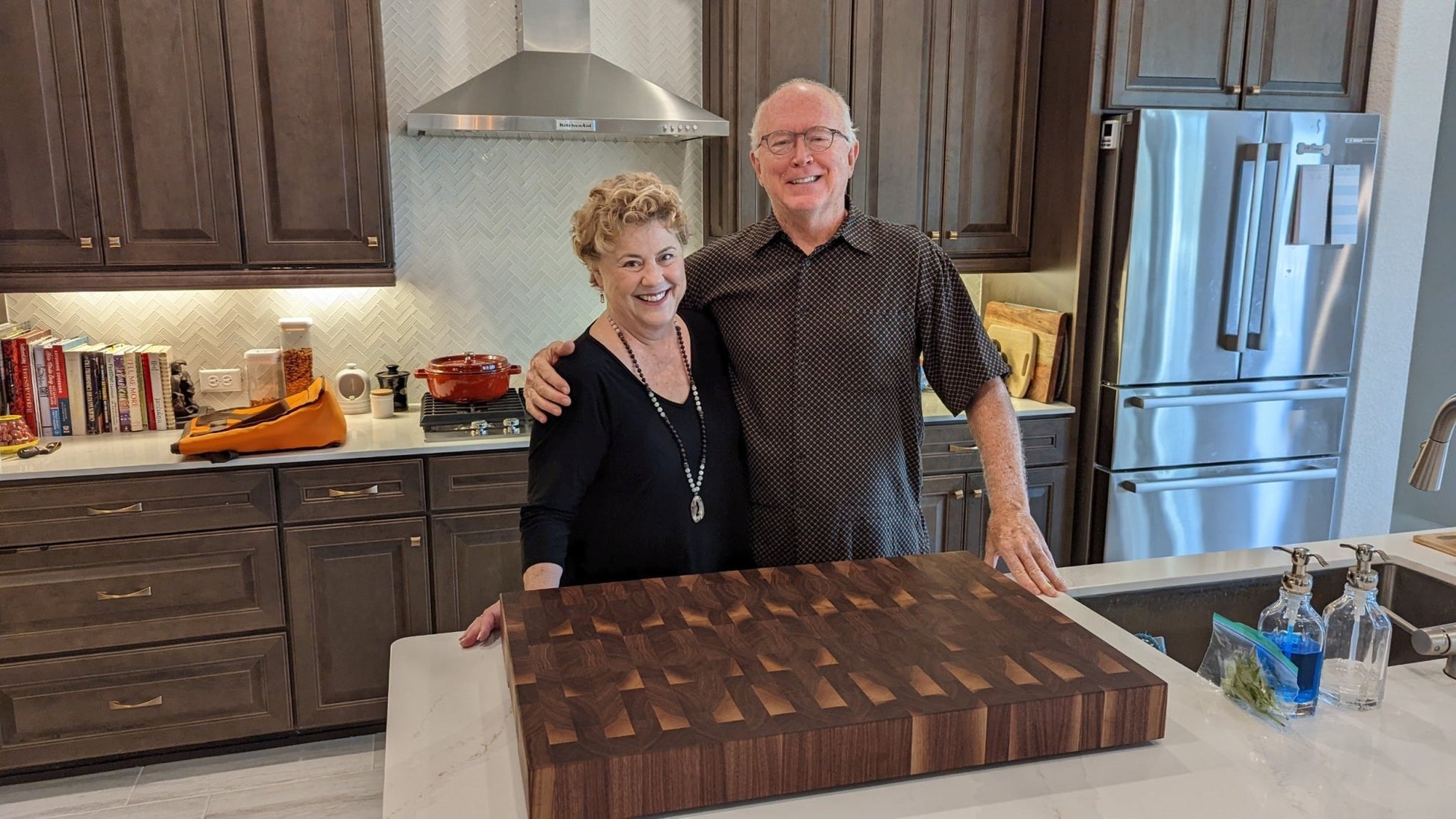 End Grain Cutting Board (Walnut) - White Oaks Woodworking