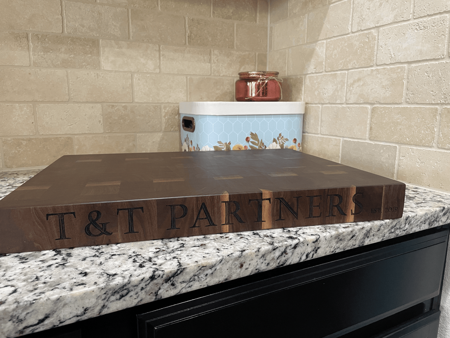 End Grain Cutting Board (Walnut) - White Oaks Woodworking