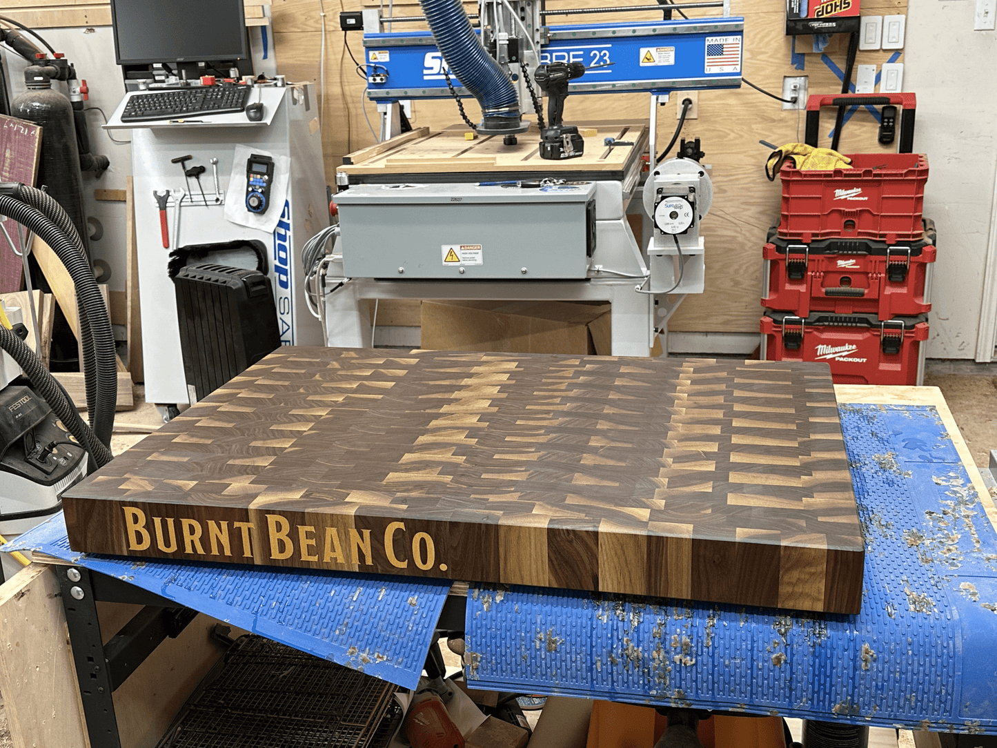 End Grain Cutting Board (Walnut) - White Oaks Woodworking