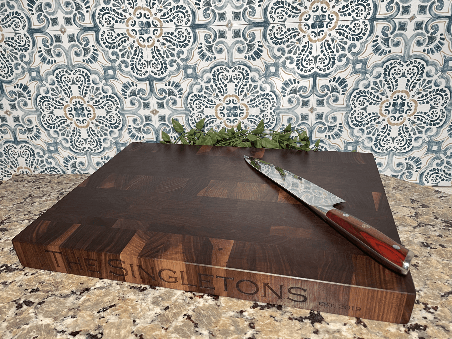 End Grain Cutting Board (Walnut) - White Oaks Woodworking