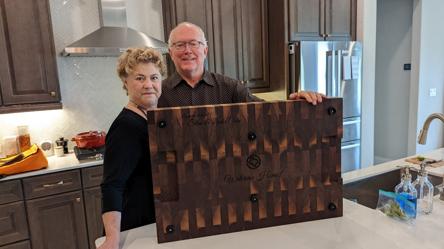 End Grain Cutting Board (Walnut) - White Oaks Woodworking