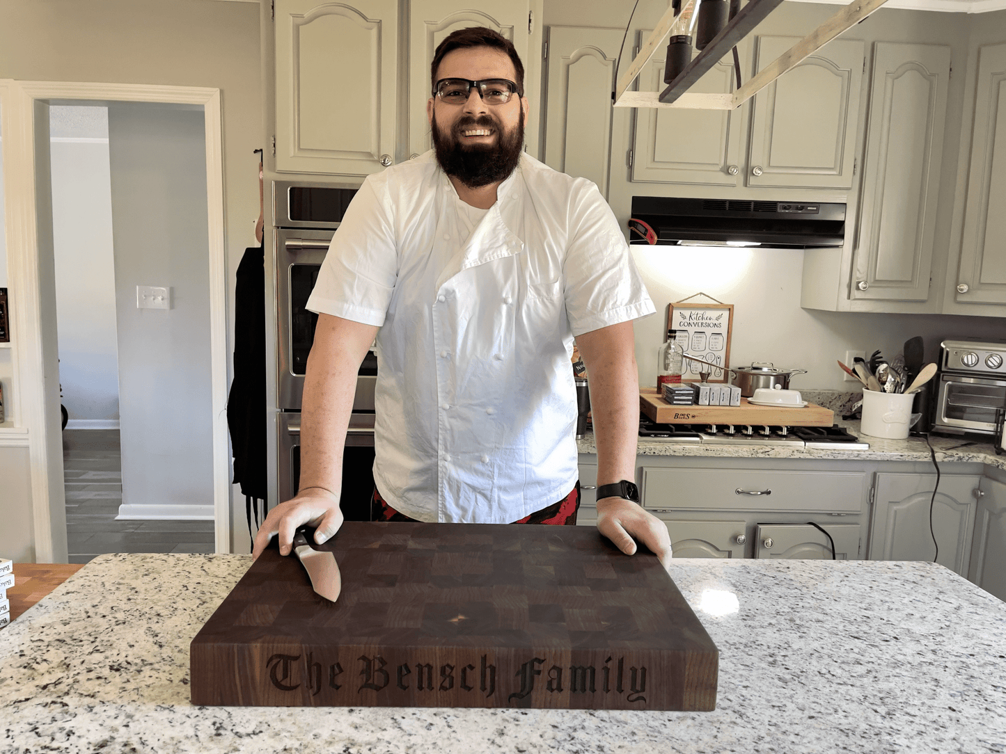 End Grain Cutting Board (Walnut) - White Oaks Woodworking