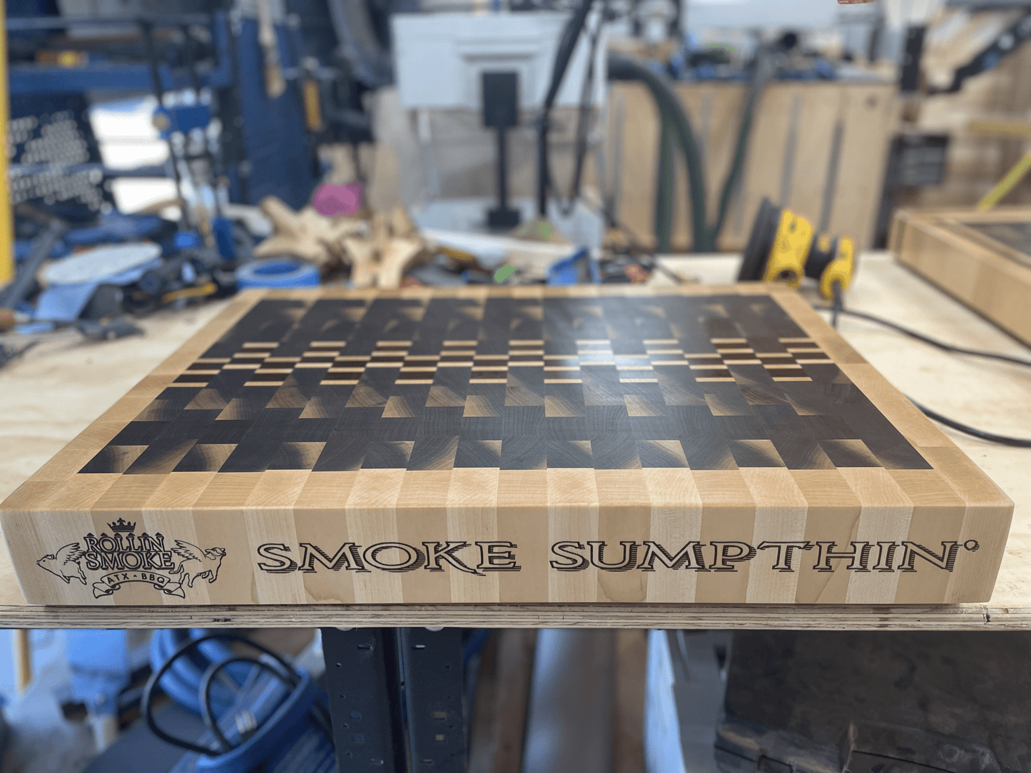 End Grain Cutting Board (Walnut) - White Oaks Woodworking